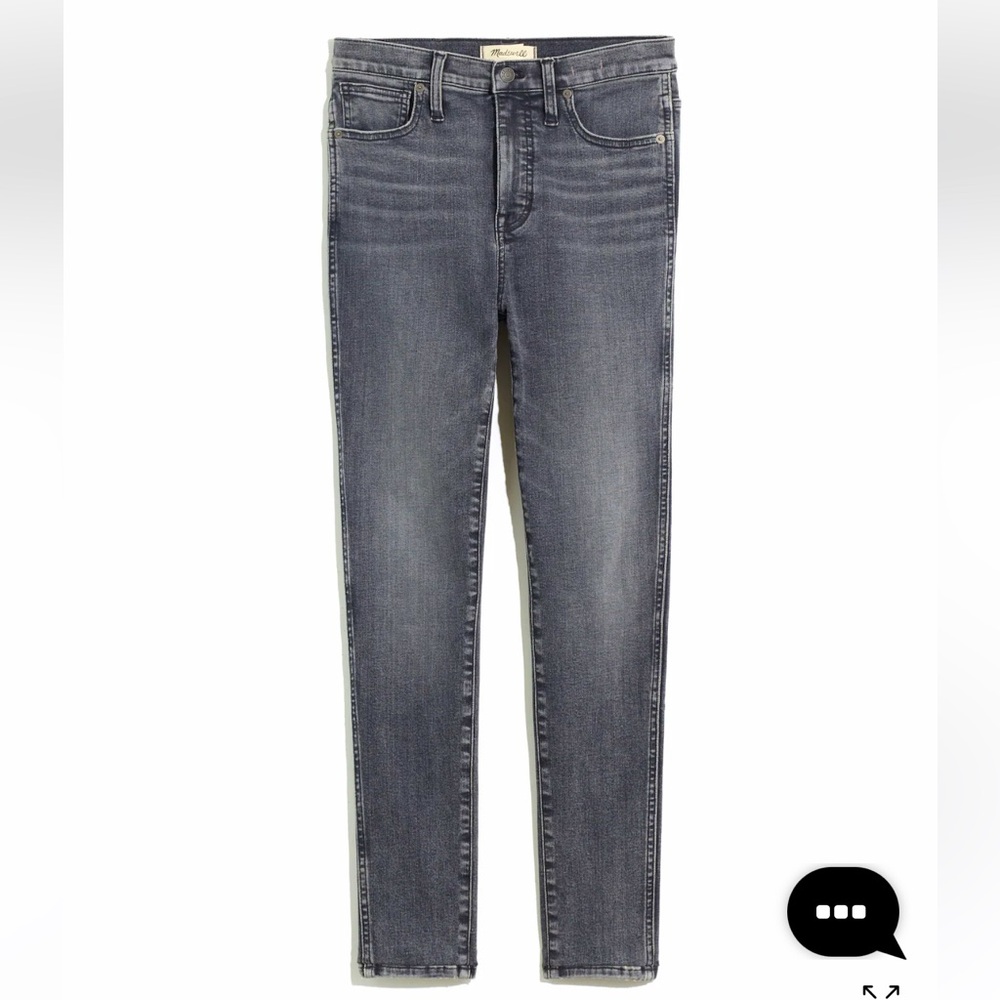 NWT Madewell 10" High-Rise Skinny Jeans Oakwood Wash sz 28 (27) black gray MB337
